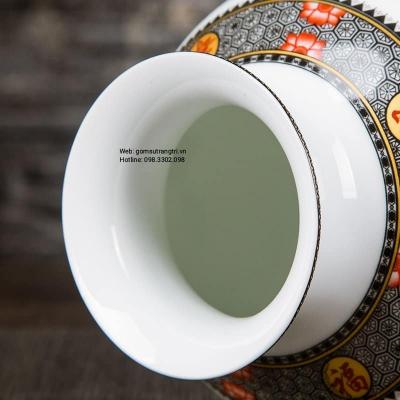 BỘ BÌNH ĐĨA CẢNH HỌA TIẾT TÙNG LỘC